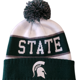 On The Mark Hat Michigan State "State" Winter Hat w/Pom Michigan State | MSU Spartans | Winter Hat w/Pom | NCAA