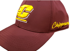 On The Mark hats Central Michigan University Chippewas Maroon and Gold OneFit Central Michigan | CMU Chippewas | FlexFit Cap | Maroon OneFit Hat