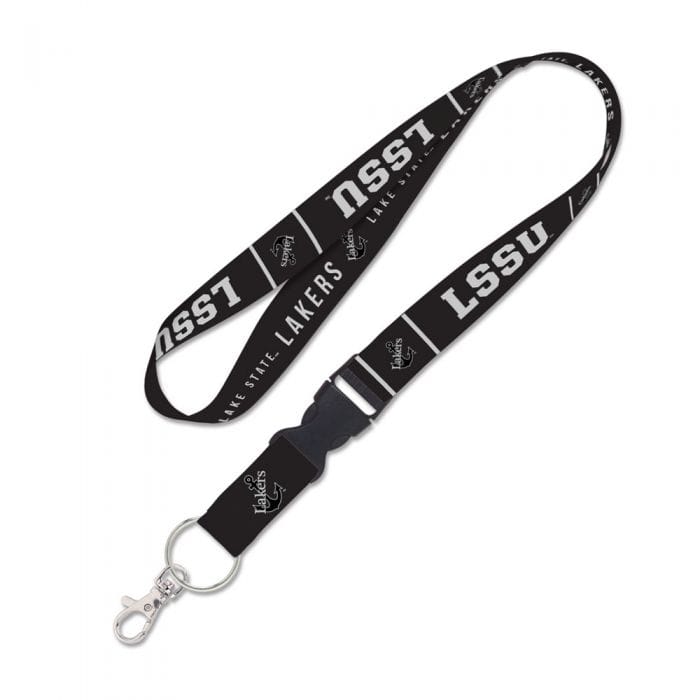 WinCraft Keychains Lake Superior State Lakers Blackout Lanyard w/ detachable buckle