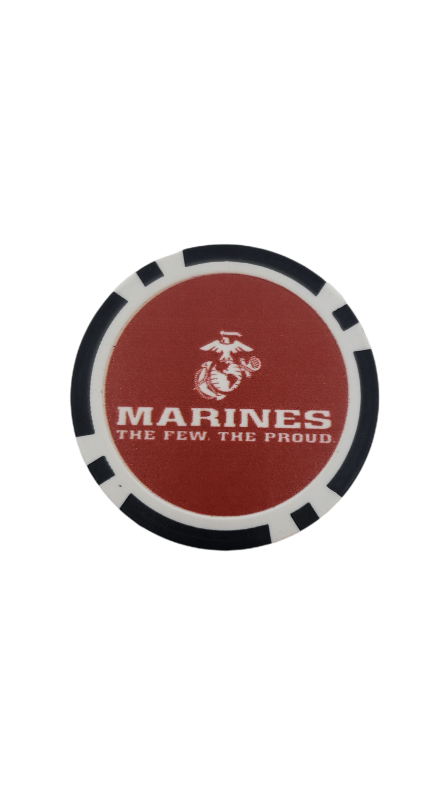 On The Mark Golf Gear US Marines Poker Chip Marker United States Marines | Poker Chip | Golf Ball Marker | US Military