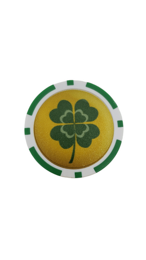 On The Mark Golf Gear Shamrock and Top Hat Poker Chip Ball Marker