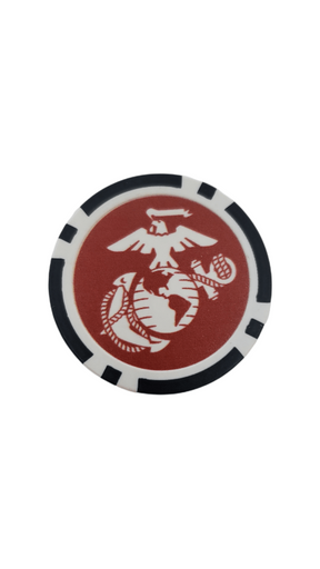 On The Mark Golf Gear US Marines Poker Chip Marker United States Marines | Poker Chip | Golf Ball Marker | US Military
