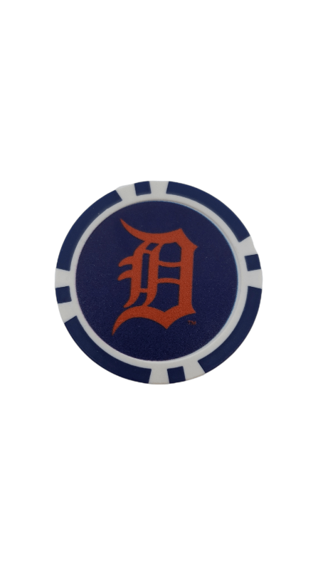 On The Mark Golf Gear Detroit Tigers Poker Chip Marker Detroit Tigers | Poker Chip | Golf Ball Marker | MLB