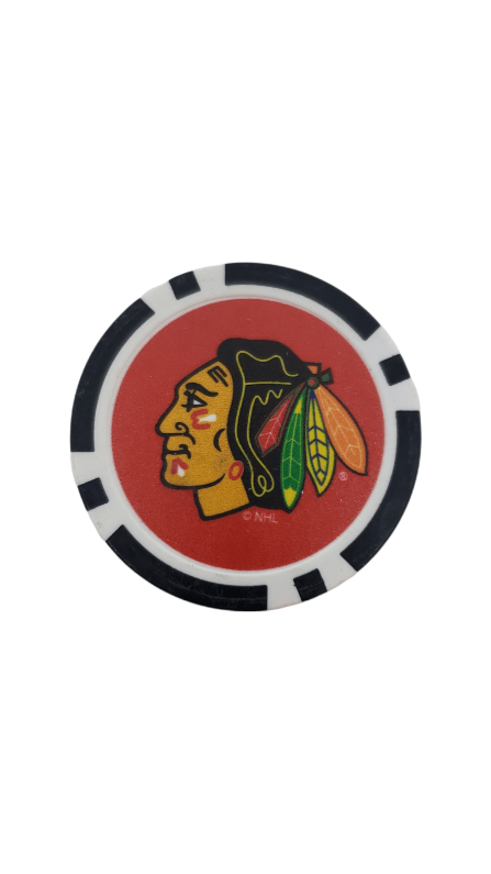 On The Mark Golf Gear Chicago Blackhawks Poker Chip Marker Chicago Blackhawks | Poker Chip | Golf Ball Marker | NHL