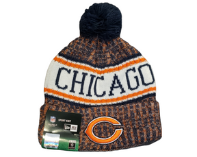 On The Mark Hat Chicago Bears Blue, Orange and White Winter Hat