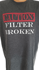 Carrot Stick Sports X-Large Caution Filter Broken T-Shirt