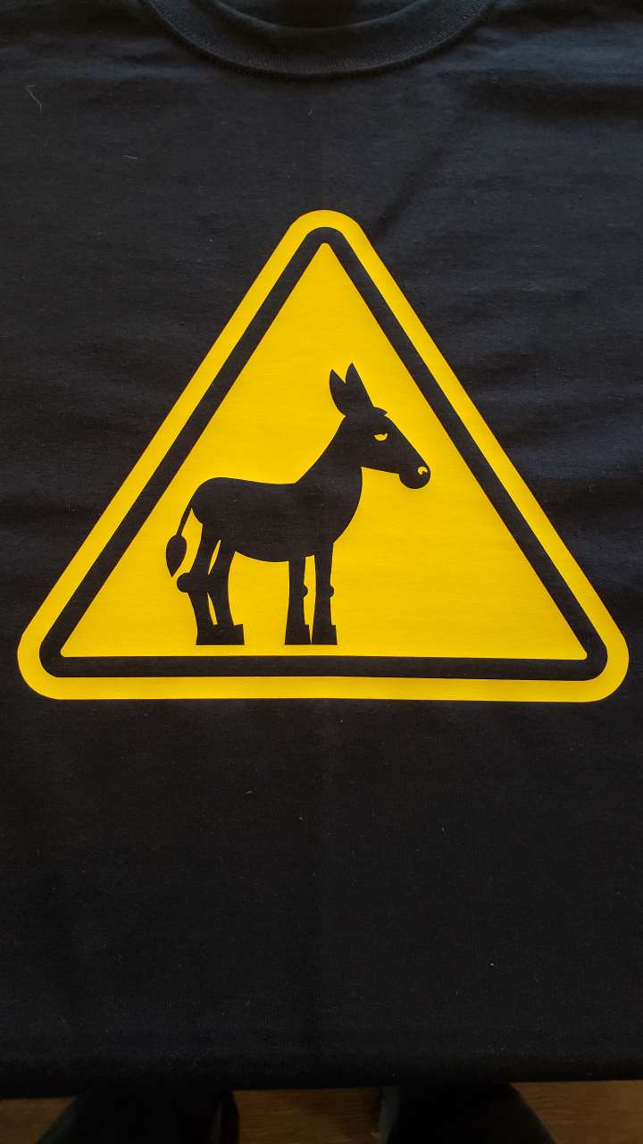 Carrot Stick Sports Shirts X-Large "Caution: Ass" Caution Sign T-Shirt