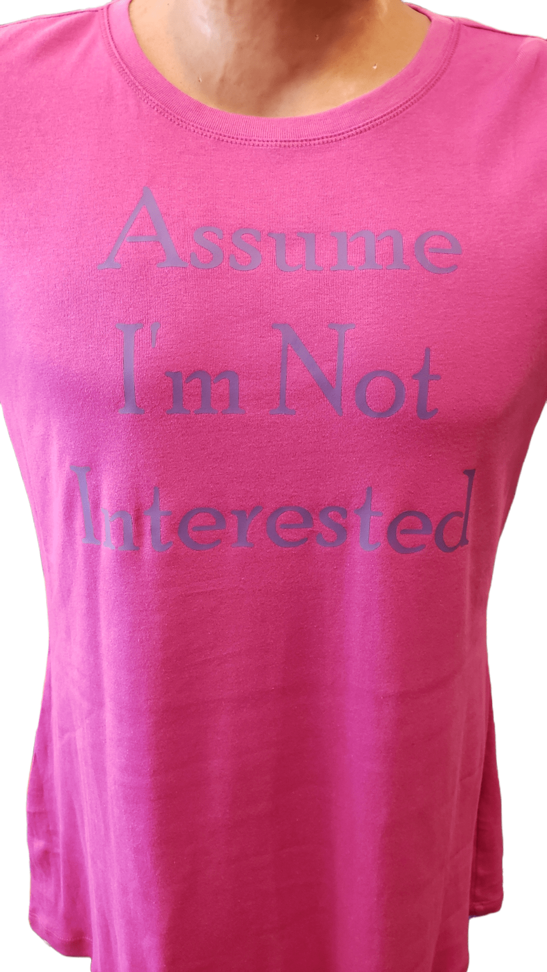 Carrot Stick Sports Assume I'm Not Interested Ladies T-Shirt
