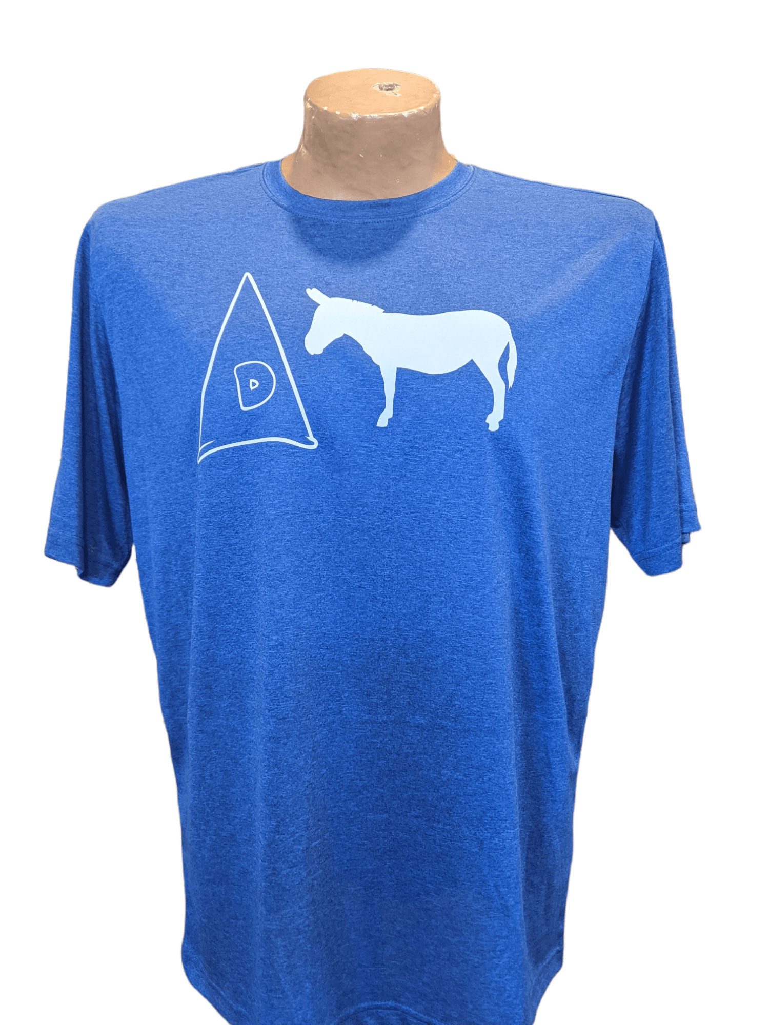 Carrot Stick Sports Large - Blue and White Dunce and a Donkey T-Shirt