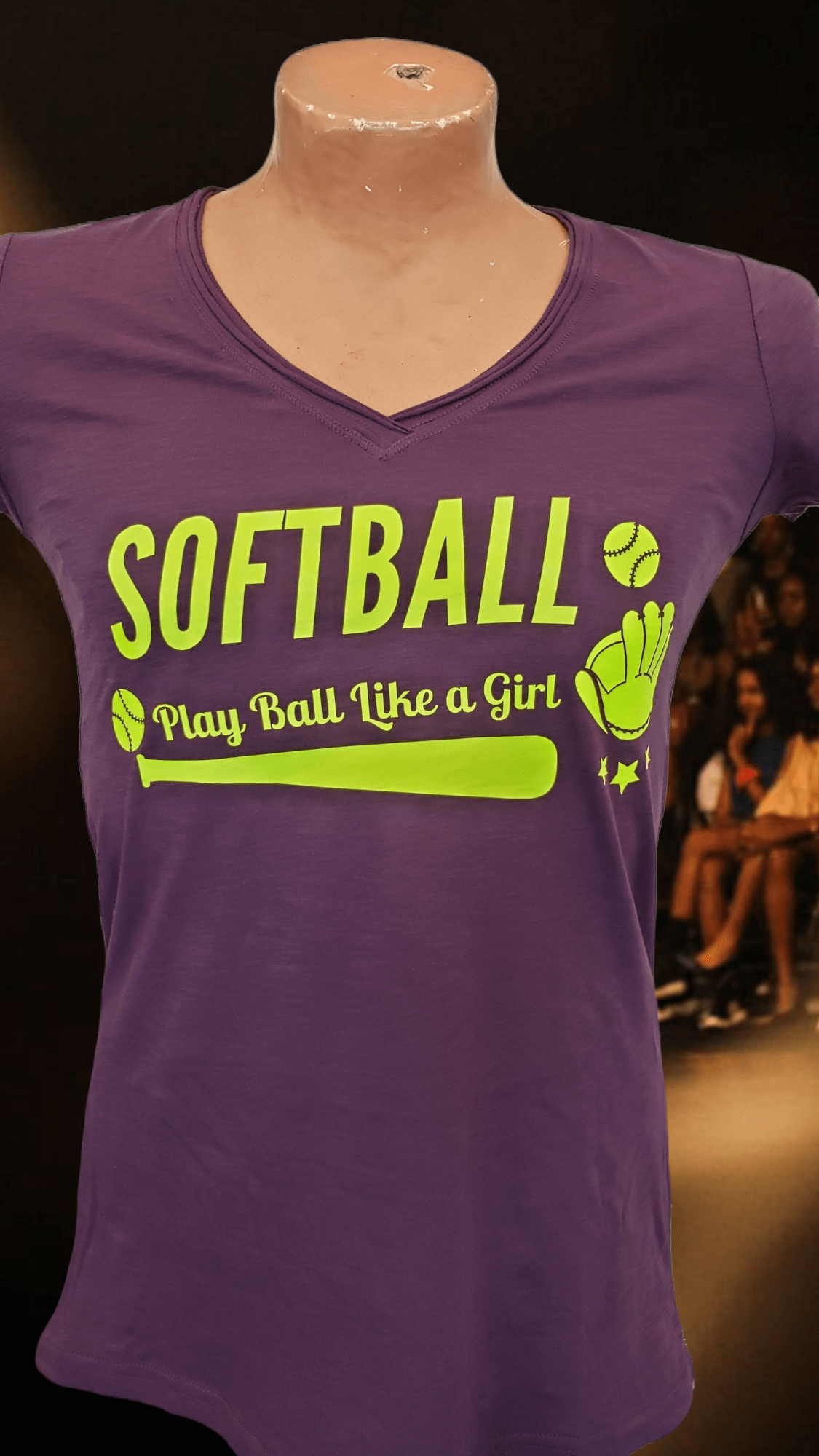 Carrot Stick Sports Shirts & Tops Large V-Neck Play Ball Like a Girl