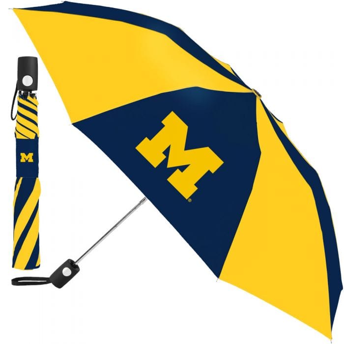 On The Mark Parasols & Rain Umbrellas Michigan Wolverines Folding Umbrella