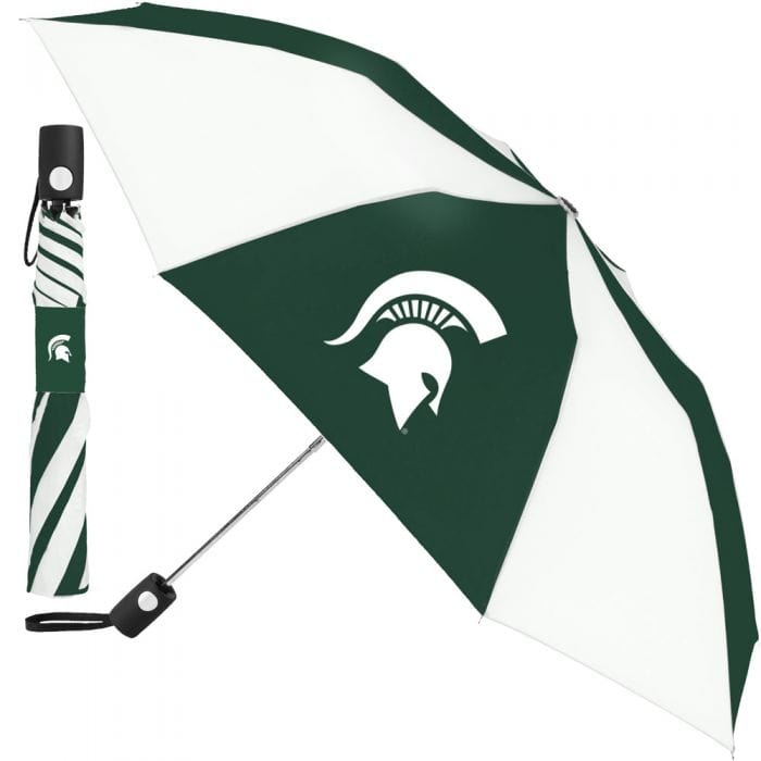 On The Mark Parasols & Rain Umbrellas Michigan State Spartans Folding Umbrella