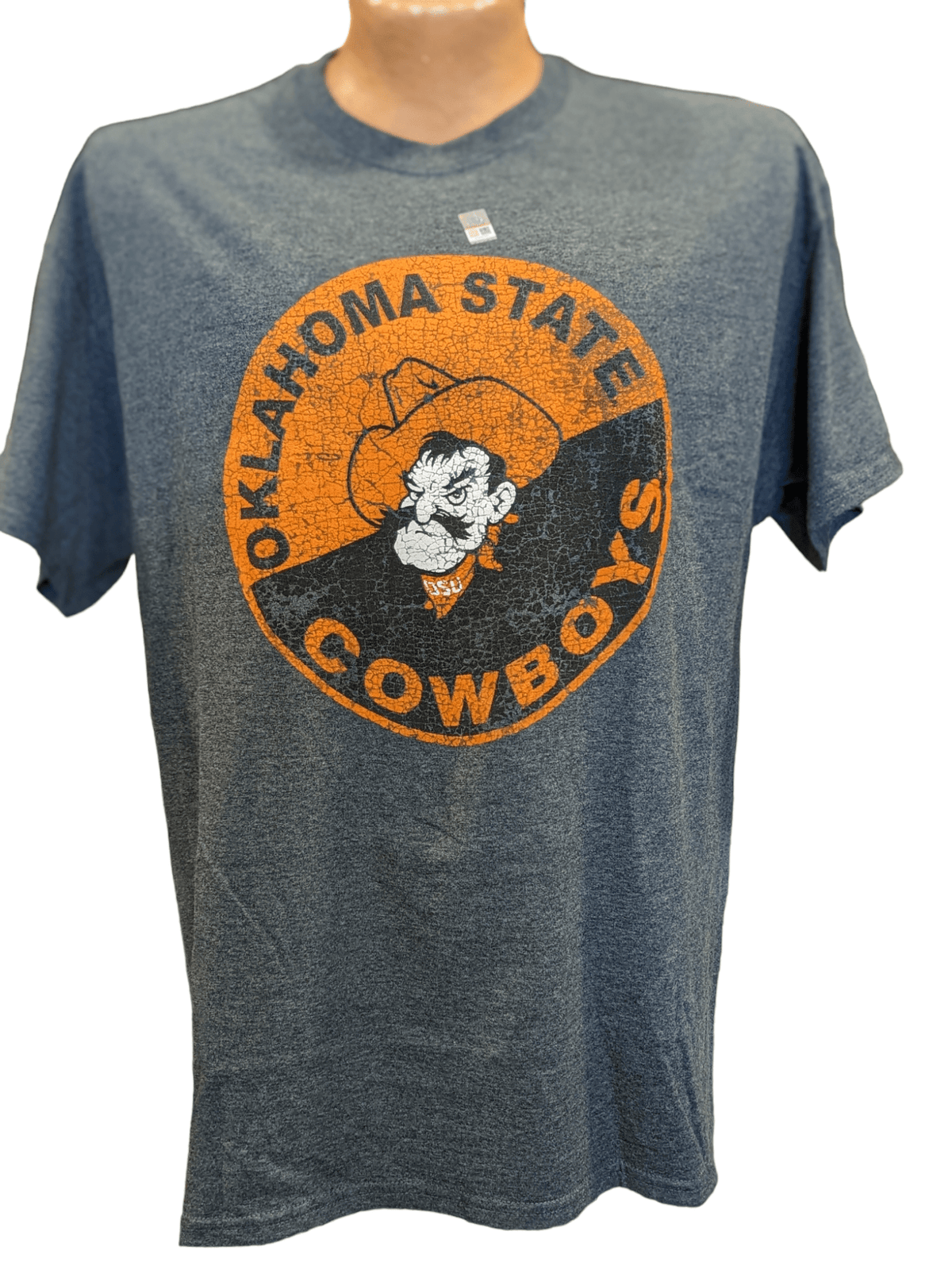 Blue 84 Shirts & Tops Oklahoma State Cowboys T-Shirt Grey Oklahoma State Cowboys Pistol Pete T-Shirt | Carrot Stick Sports