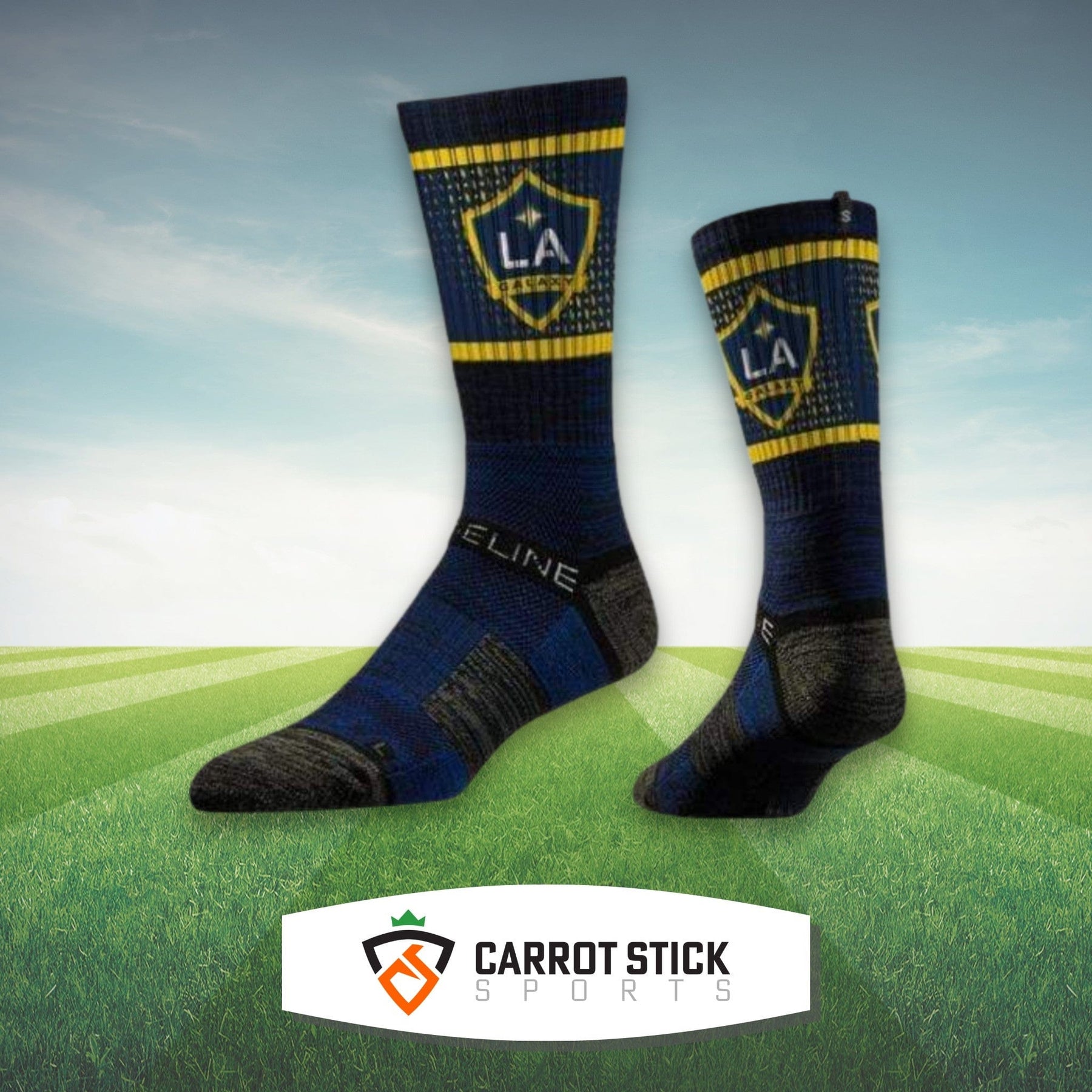 Strideline Socks LA Galaxy Sock Navy Club Navy Blue LA Galaxy Crew Socks | Carrot Stick Sports