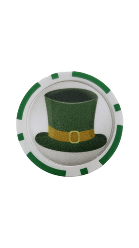 Shamrock and Top Hat Poker Chip Ball Marker Golf Gear - Available at Carrot Stick Sports