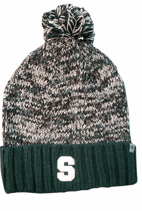 Spartans Winter Beanie with Pom - Michigan State University Hat - Available at Carrot Stick Sports