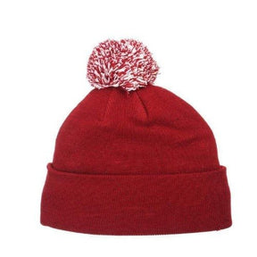 Stanford University Maroon Knit Pom Hat with Logo Hat - Available at Carrot Stick Sports