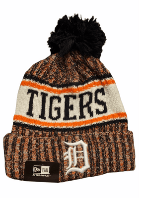 Tigers Logo Pom Pom Knit Hat with Fleece Lining Hat - Available at Carrot Stick Sports