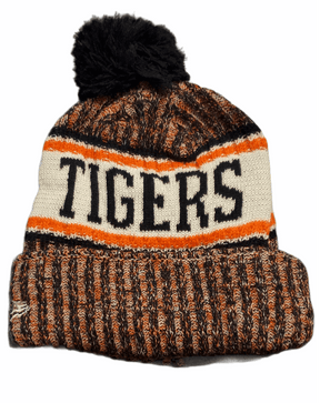 Tigers Logo Pom Pom Knit Hat with Fleece Lining Hat - Available at Carrot Stick Sports