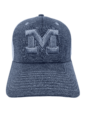 University of Michigan Grey Mesh Back Fitted Hat Hat - Available at Carrot Stick Sports