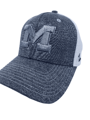 University of Michigan Grey Mesh Back Fitted Hat Hat - Available at Carrot Stick Sports