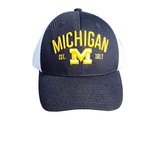 University of Michigan Wolverines Mesh Adjustable Hat, Blue/White Hat - Available at Carrot Stick Sports