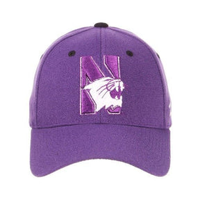Wildcat Logo Purple Stretch Fit Hat - Northwestern University Official Merchandise Hats - Available at Carrot Stick Sports